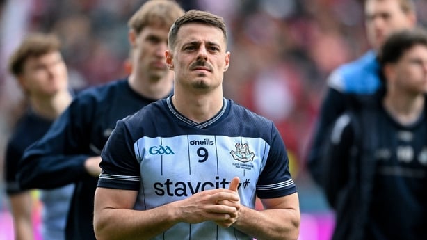 17 May 2026; A dejected Brian Howard of Dublin after the Leinster GAA Football Senior Championship final match between Dublin and Westmeath at Croke Park in Dublin. Photo by Daire Brennan/Sportsfile