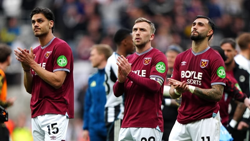 West Ham United's Konstantinos Mavropanos, Jarrod Bowen and Valentin Castellanos