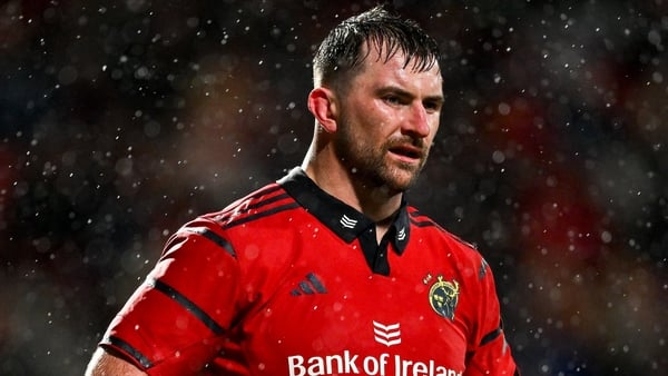 Diarmuid Barron of Munster during the United Rugby Championship match between Munster and Dragons at Virgin Media Park in Cork.