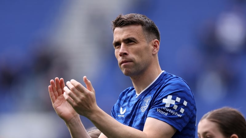 Seamus Coleman of Everton acknowlegdes the fans with his family during the Premier League match between Everton and Sunderland at Hill Dickinson Stadium on May 17, 2026 in Liverpool, England.