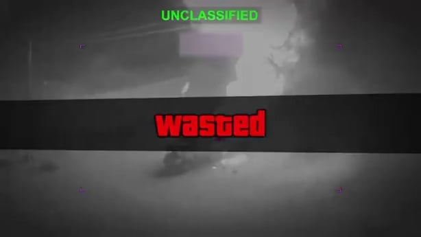 Screengrab from a White House video remixing video games with real war footage