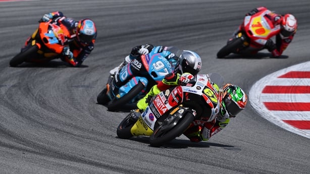 Casey O'Gorman (67) and Marco Morelli (97) chase down the leader 2026 06 GP Catalonia 22138
