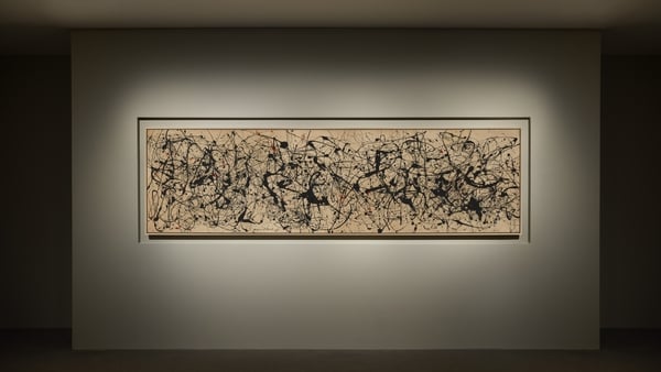 A photo of Jackson Pollock's Number 7A, 1948 painting