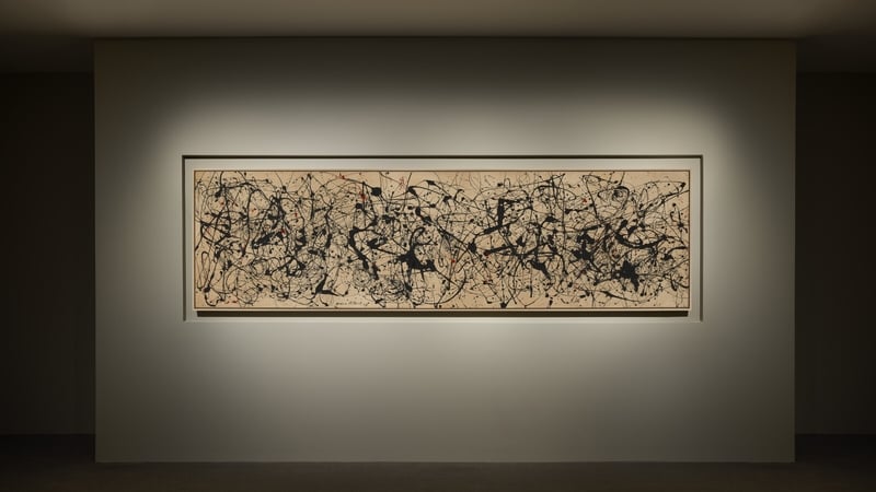 A photo of Jackson Pollock's Number 7A, 1948 painting