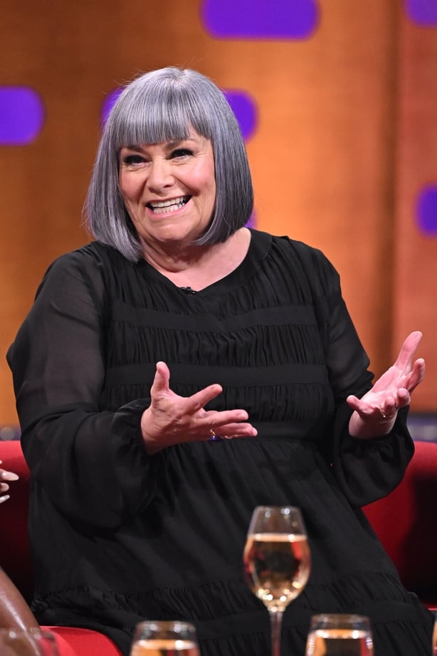  Dawn French during filming for the Graham Norton Show