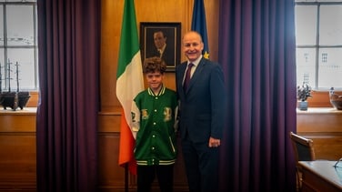 Watch: ‘Brave’ boy who rescued family welcomed to Dáil