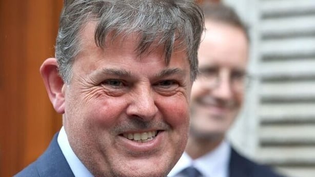 RTÉ Director General Kevin Bakhurst leaving the meeting with Minister for Communications Patrick O'Donovan this afternoon
