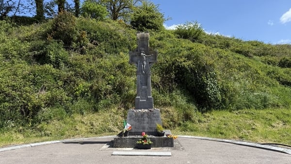 A monument at the site in Beal na Blath where michael collins was killed in 1922