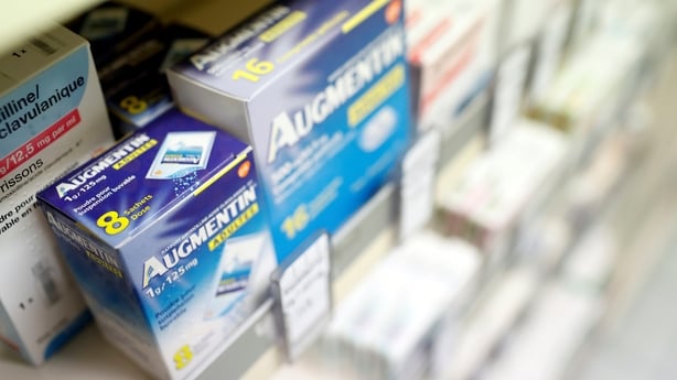 Pharmacy. Medicine in shelves. Antibiotics. France. (Photo by: Godong/Universal Images Group via Getty Images)
