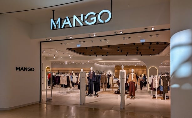 The Mango fashion retail store is displayed inside a shopping center in Munich, Bavaria, Germany, on March 12, 2026. The international clothing brand sells apparel and accessories as part of the global textile and fashion retail industry. (Photo by Michael Nguyen/NurPhoto via Getty Images)