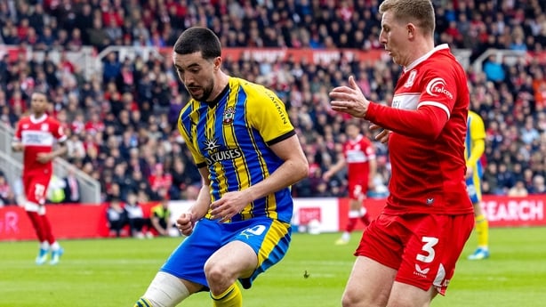Southampton's Finn Azaz (left) and Middlesbrough's Matt Targett