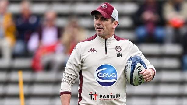 12 April 2025; Bordeaux Begles attack coach Noel McNamara before the Investec Champions Cup quarter-final match between Bordeaux Begles and Munster at Stade Chaban-Delmas in Bordeaux, France. Photo by Brendan Moran/Sportsfile
