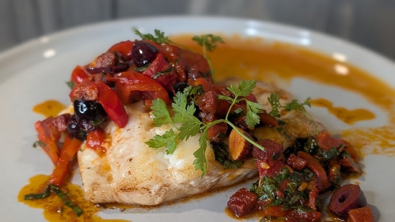 Cod with a vegetable sauce