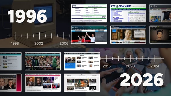 montage of screenshots of RTE.ie