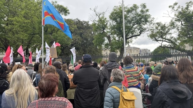 Demonstration held outside Dail for Congolese man