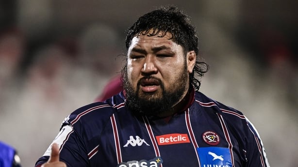 14 December 2024; Ben Tameifuna of Bordeaux-Begles during the Champions Cup Pool 1 match between Ulster and Bordeaux Begles at Kingspan Stadium in Belfast. Photo by Ramsey Cardy/Sportsfile