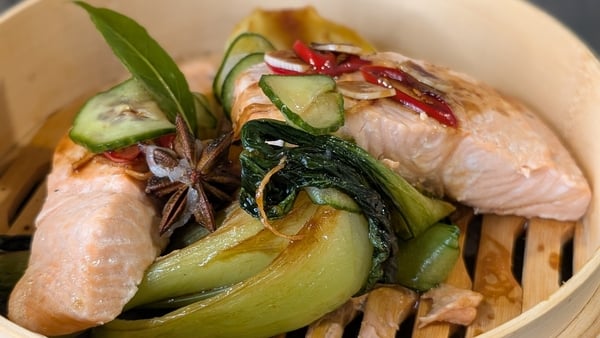 Steamed salmon