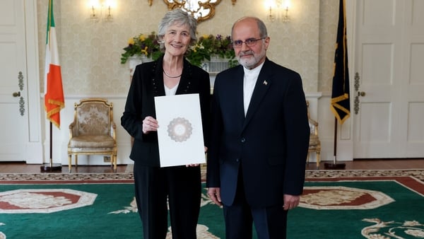 President Catherine Connolly and Iran's Ambassador Eshagh Alhabib