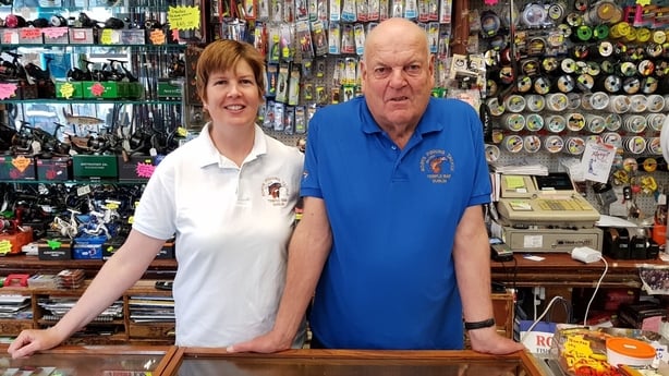 Mary Harkin and Rory fishing tackle temple bar ex Nationwide