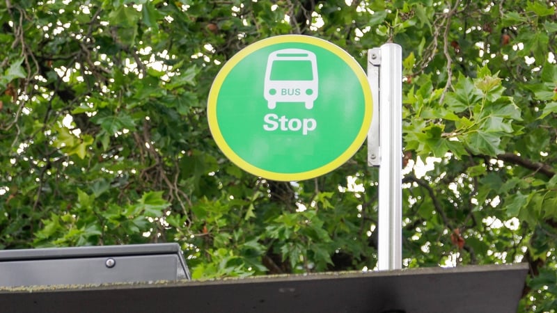 A Bus stop sign.