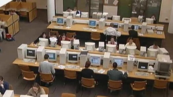 Students using computers