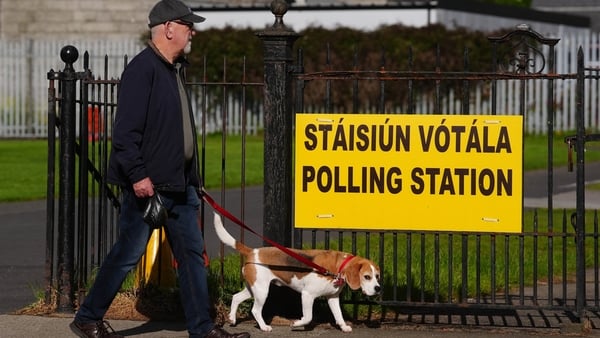 The polling station at St Columba's National School in Glasnevin, Dublin
