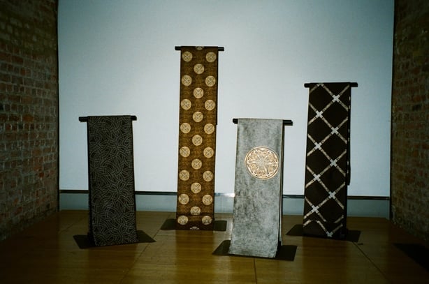A selection of Kimono showing Irish symbols