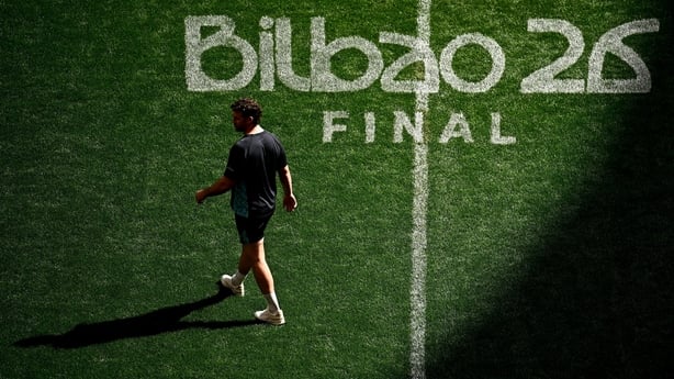 22 May 2026; Caelan Doris during a Leinster Rugby captain's run at San Mamés Stadium in Bilbao, Spain. Photo by Seb Daly/Sportsfile