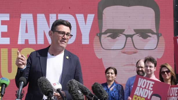 Andy Burnham makes a speech surrounded by supporters at the launch of his campaign as Labour's candidate for the Makerfield by-election during a press conference at Stubshaw Cross Community and Sports Club in Ashton-in-Makerfield, Greater Manchester