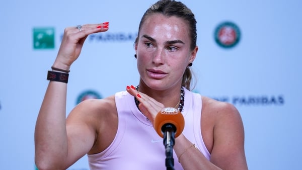 Aryna Sabalenka speaks to the media at the press conference before the 2026 French Open at Roland Garros on May 22, 2026 in Paris, France.
