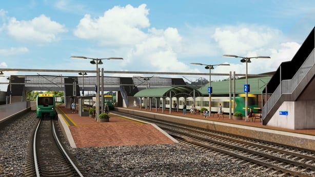 Artist's impression of a train station