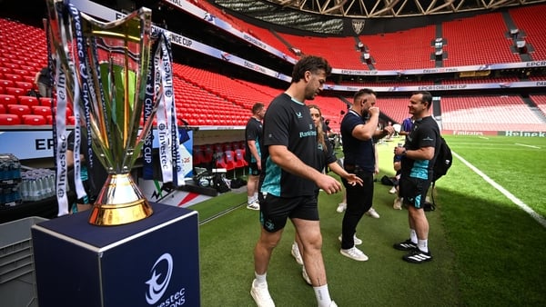 22 May 2026; Captain Caelan Doris during a Leinster Rugby captain's run at San Mamés Stadium in Bilbao, Spain. Photo by Brendan Moran/Sportsfile