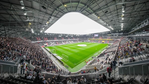 General view of the Raiffeisen Arena prior to the Admiral Bundesliga match between LASK and SK Puntigamer Sturm Graz at Raiffeisen Arena on April 19, 2026 in Linz, Austria.