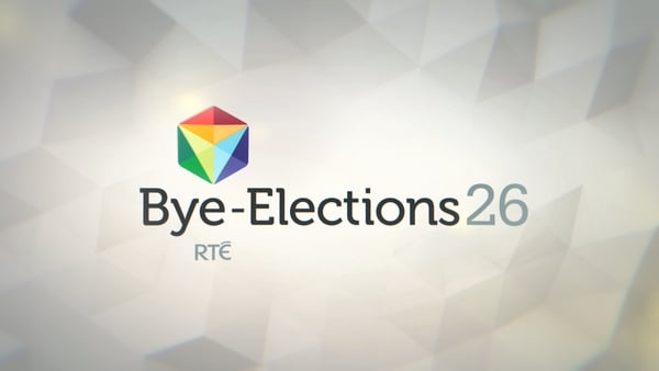 Graphic with the words Bye-Election26 and RTÉ with a colourful small logo