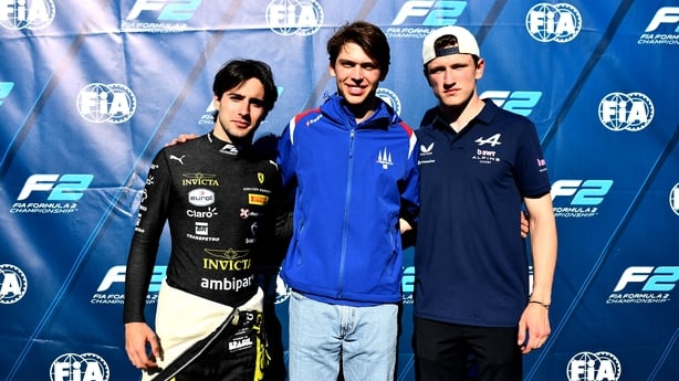 Pole position qualifier Laurens van Hoepen of Netherlands and Trident (24) Second placed qualifier Rafael Camara of Brazil and Invicta Racing (1) and Third placed qualifier Alexander Dunne of Ireland and Rodin Motorsport (15) during qualifying ahead of Round 3 Montreal of the Formula 2 Championship 