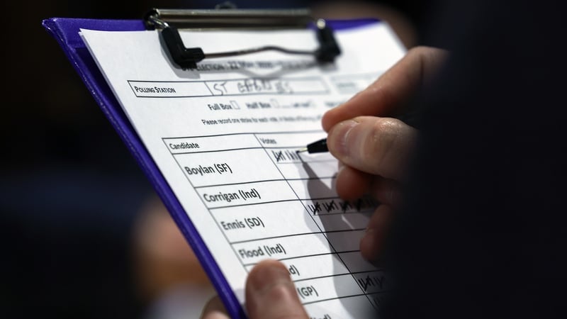 PA A tally sheet being marked as counting begins for the Dublin Central bye-election
