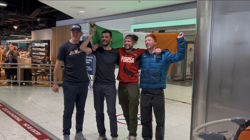 Watch: Irish team back in Dublin after Everest climb