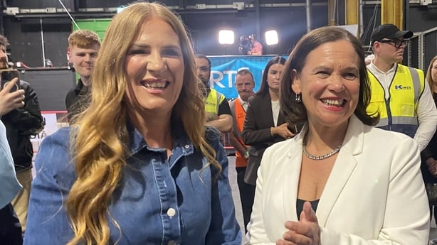 Sinn Féin's Dublin Central candidate Janice Boylan (L) and party leader Mary Lou McDonald