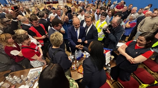 Taoiseach Micheal Martin at the Galway West count centre.