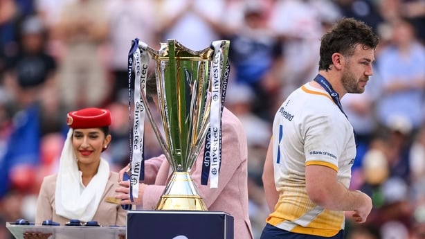 23 May 2026; Caelan Doris of Leinster after the Investec Champions Cup final match between Leinster and Union Bordeaux Bégles at San Mamés Stadium in Bilbao, Spain. Photo by Brendan Moran/Sportsfile