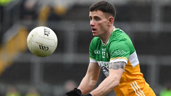 Dylan Hyland of Offaly during the Allianz Football League Division 3 match between Offaly and Sligo at Glenisk O'Connor Park in Tullamore, Offaly.