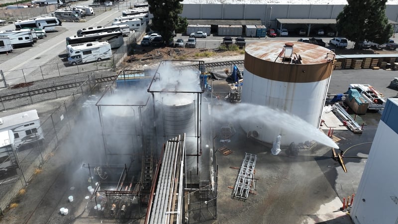 California seeks solution as LA chemical tank heats up