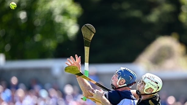 Dublin , Ireland - 24 May 2026; John Hetherton of Dublin in action against Mikey Carey of Kilkenny during the Leinster GAA Senior Hurling Championship Round 5 match between Dublin and Kilkenny at Parnell Park in Dublin. (Photo By Seb Daly/Sportsfile via Getty Images)