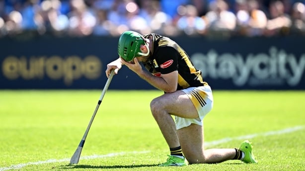 24 May 2026; Eoin Cody of Kilkenny reacts during the Leinster GAA Senior Hurling Championship Round 5 match between Dublin and Kilkenny at Parnell Park in Dublin. Photo by Seb Daly/Sportsfile