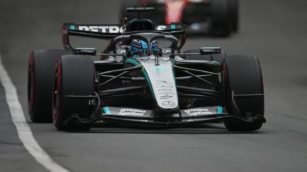 George Russell of Great Britain driving the (63) Mercedes AMG Petronas F1 Team W17 on track during the F1 Grand Prix of Canada at Circuit Gilles-Villeneuve on May 24, 2026 in Montreal, Quebec. 
