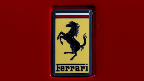 SANT'AGATA DE' GOTI, BENEVENTO, ITALY - 2025/06/01: Ferrari logo. During the event "Saticula Moto Show", a gathering of vintage cars, luxury cars and stuntmen shows, organized by the De’ Goti Social Promotion Association, founded by Antonio Olivieri, Tomm