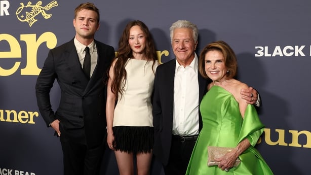 (L-R) Actors Leo Woodall, Havana Rose Liu, Dustin Hoffman, and Tovah Feldshuh attend the Tuner New York Premiere at AMC Lincoln Square 13 on 20 May, 2026 in New York City. (Photo by Cindy Ord/WireImage)
