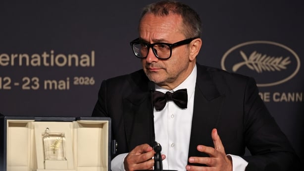 CANNES, FRANCE - MAY 23: Andrey Zvyagintsev, winner of the Grand Prix Award for "Minotaur" speaks during the Palme d'Or winners press conference at the 79th annual Cannes Film Festival at Palais des Festivals on May 23, 2026 in Cannes, France. (Photo by Hoda Davaine/Getty Images)