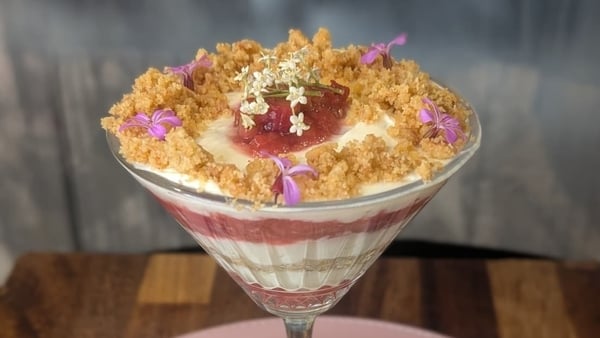 Raspberry and elderflower cheesecake