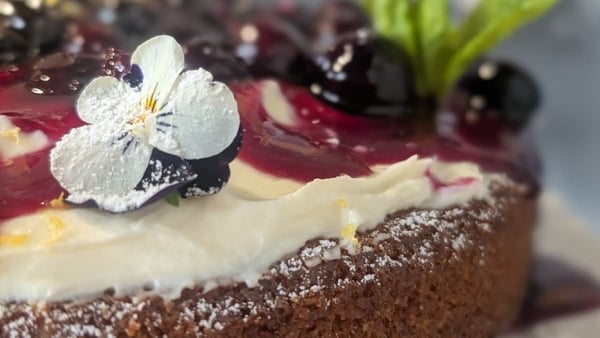 Lemon and blueberry polenta cake